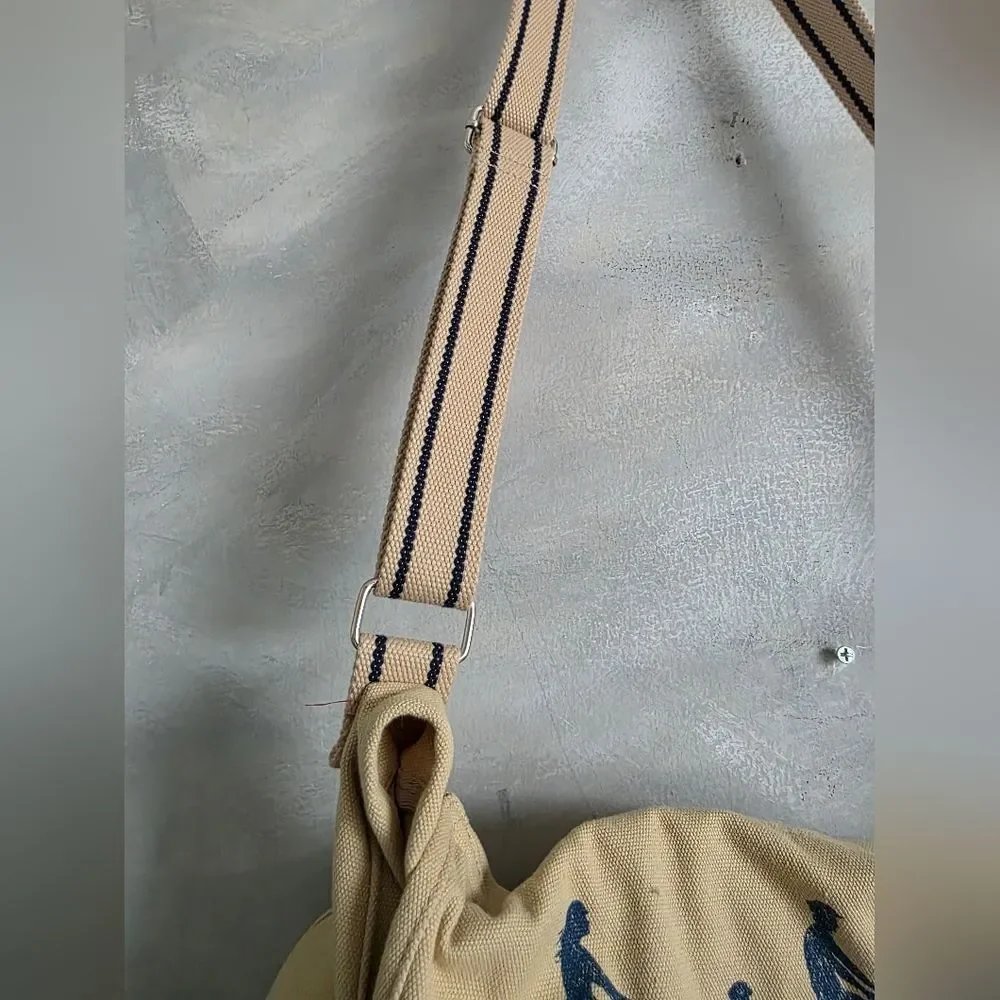 Mackinac Island Cotton Canvas Newspaper Preppy Messenger Laptop Bag 15x11